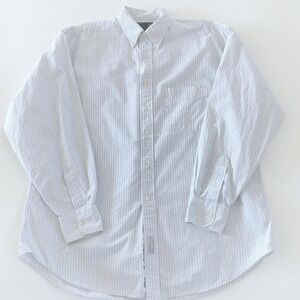 Vintage Abercrombie & Fitch Mens Shirt L Blue White Striped Cotton Button Down
